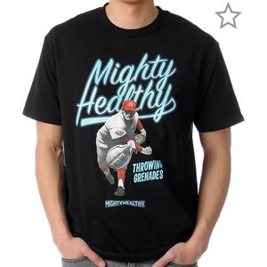 MIGHTY HEALTHY Black Graphic Tee